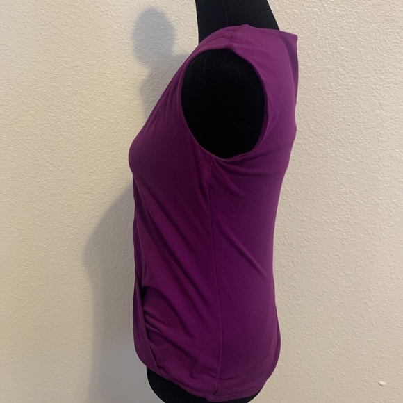 White House Black Market Purple Draped Waist Tank Top Women's Size XXS - Picture 4 of 12